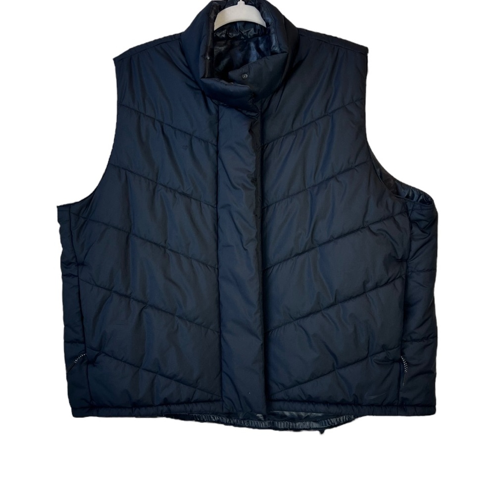 Nike Therma Fit Repel Reversible Black Leopard Semi-Cropped Puffer Vest Golf XL - Picture 6 of 16